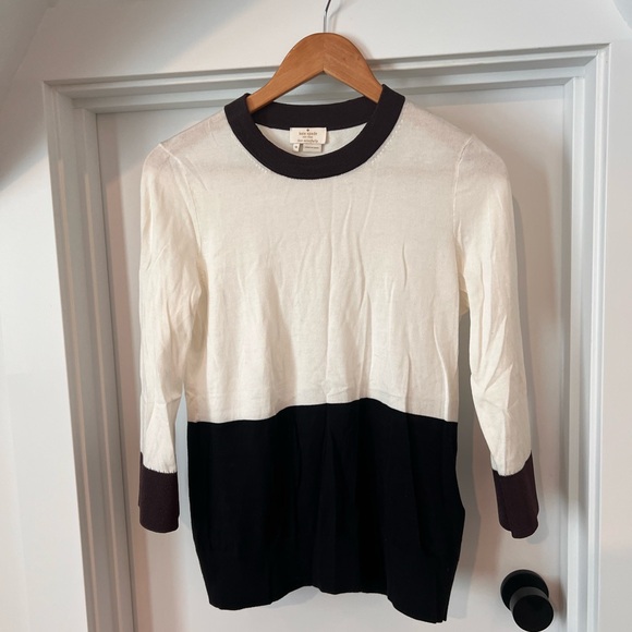 kate spade Black and White Crew Neck Sweater - Picture 1 of 4
